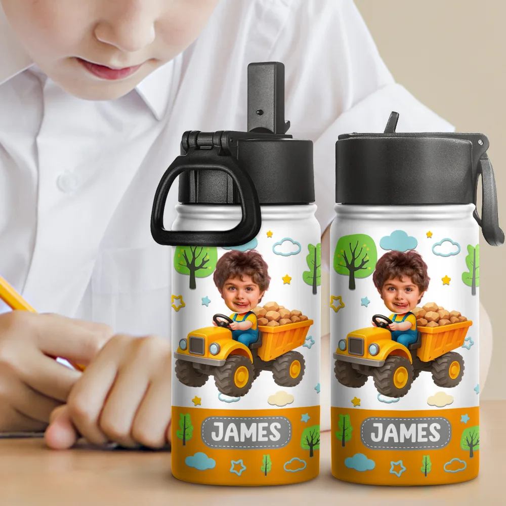 Custom Photo Kid Toy Car - Personalized Kids Water Bottle - Image 3