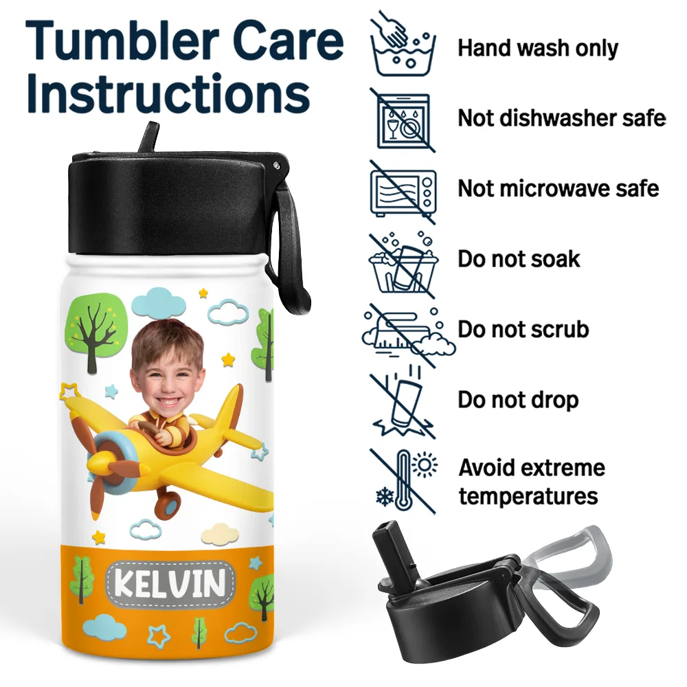 Custom Photo Kid Toy Car - Personalized Kids Water Bottle - Image 6