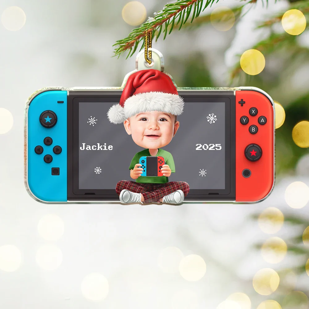 Custom Photo Kids Teens Gamer - Personalized Custom Shaped Acrylic Ornament - Image 3
