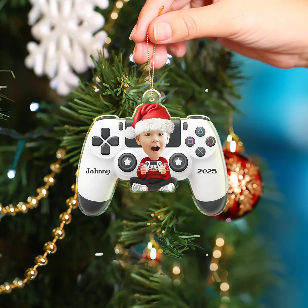 Custom Photo Kids Teens Gamer - Personalized Custom Shaped Acrylic Ornament - Image 5