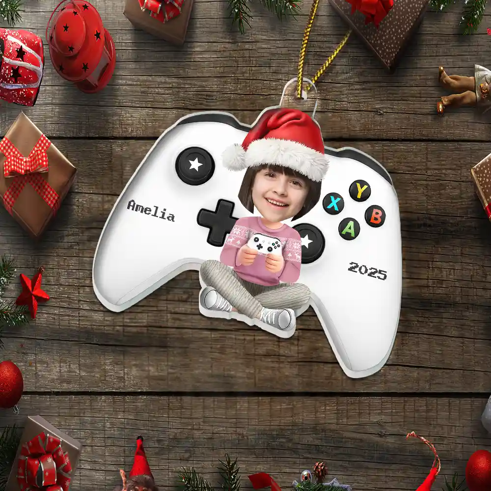 Custom Photo Kids Teens Gamer - Personalized Custom Shaped Acrylic Ornament - Image 6