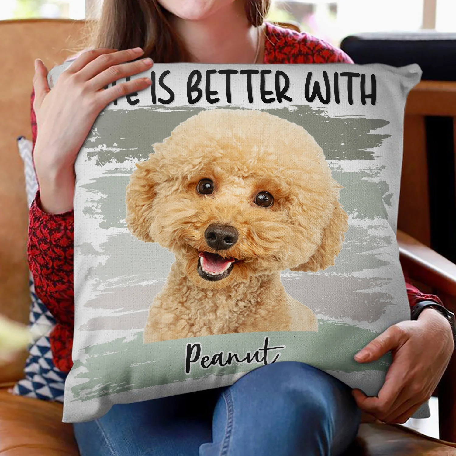 Custom Photo Life Is Better With Dog Cat - Gift For Pet Lovers - Personalized Pillow - Image 3