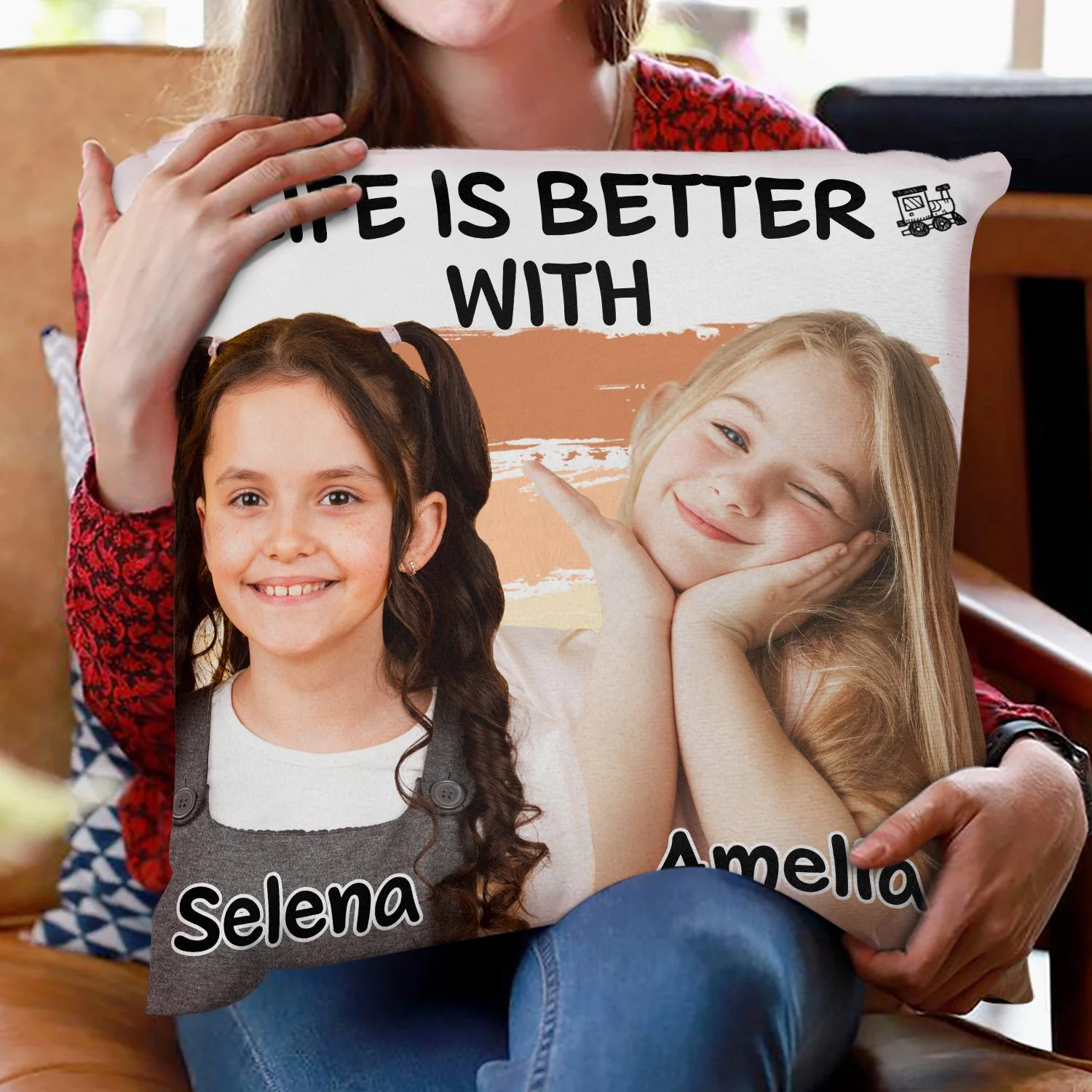 Custom Photo Life Is Better With Grandkids - Birthday, Loving Gift For Mother, Father, Grandma, Grandpa - Personalized Pillow - Image 3
