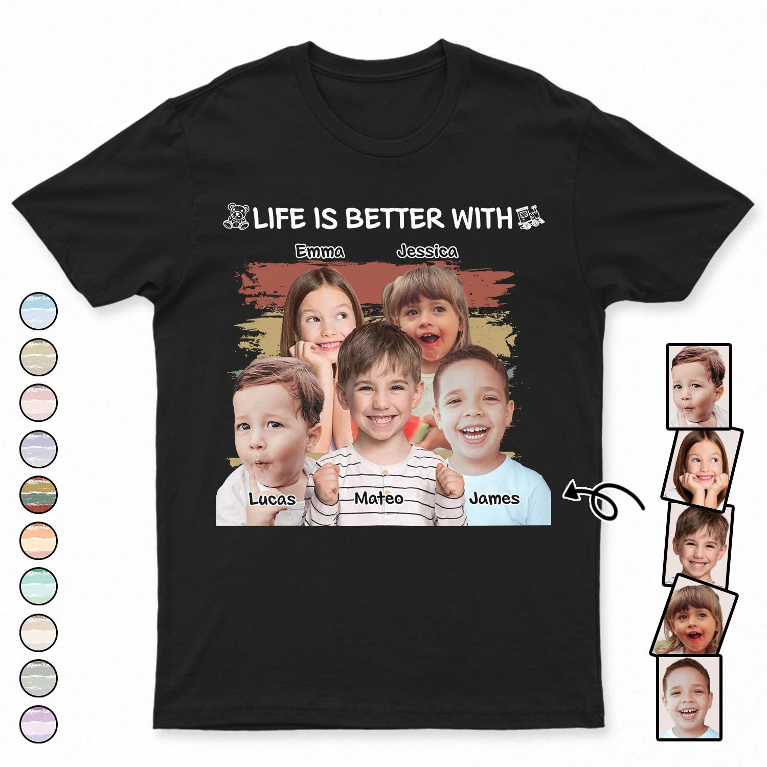 Custom Photo Life Is Better With Grandkids Pet - Birthday, Loving Gift For Mother, Father, Grandma, Grandpa - Personalized T Shirt - Image 2