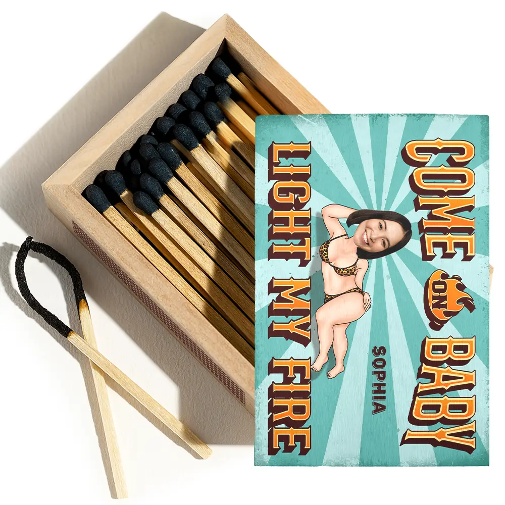 Custom Photo Light My Fire - Personalized Wooden Matchbox - Image 4