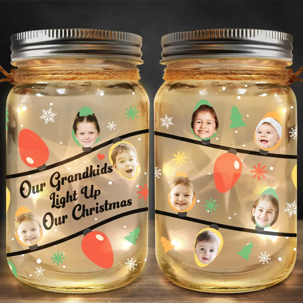 Custom Photo Light Up My Christmas - Personalized Mason Jar Light - Image 3