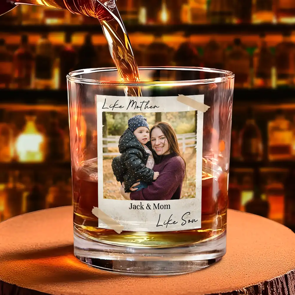 Custom Photo Like Mother Like Daughter - Personalized Whiskey Glass - Image 4