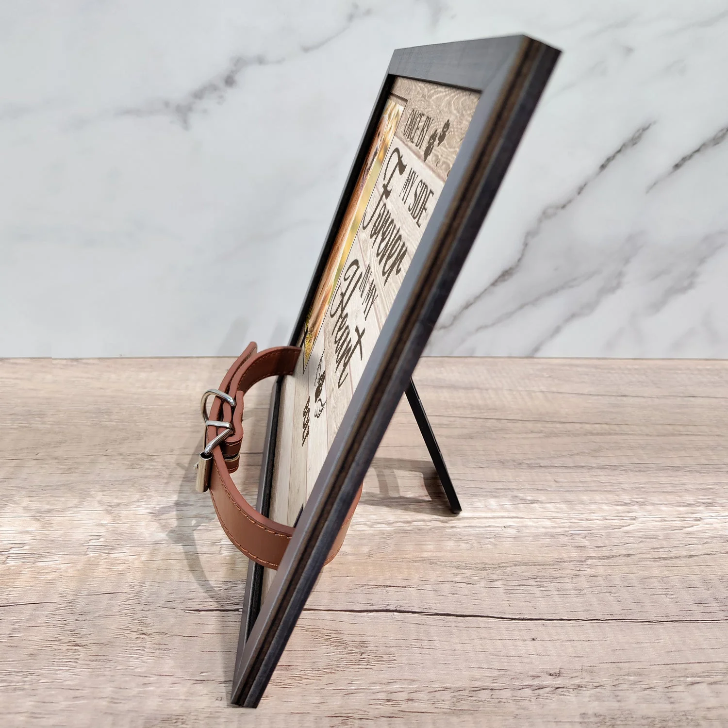 Custom Photo Lived Forever - Memorial, Sympathy Gift For Dog Owners, Cat Lovers - Personalized Pet Loss Sign, Collar Frame - Image 4