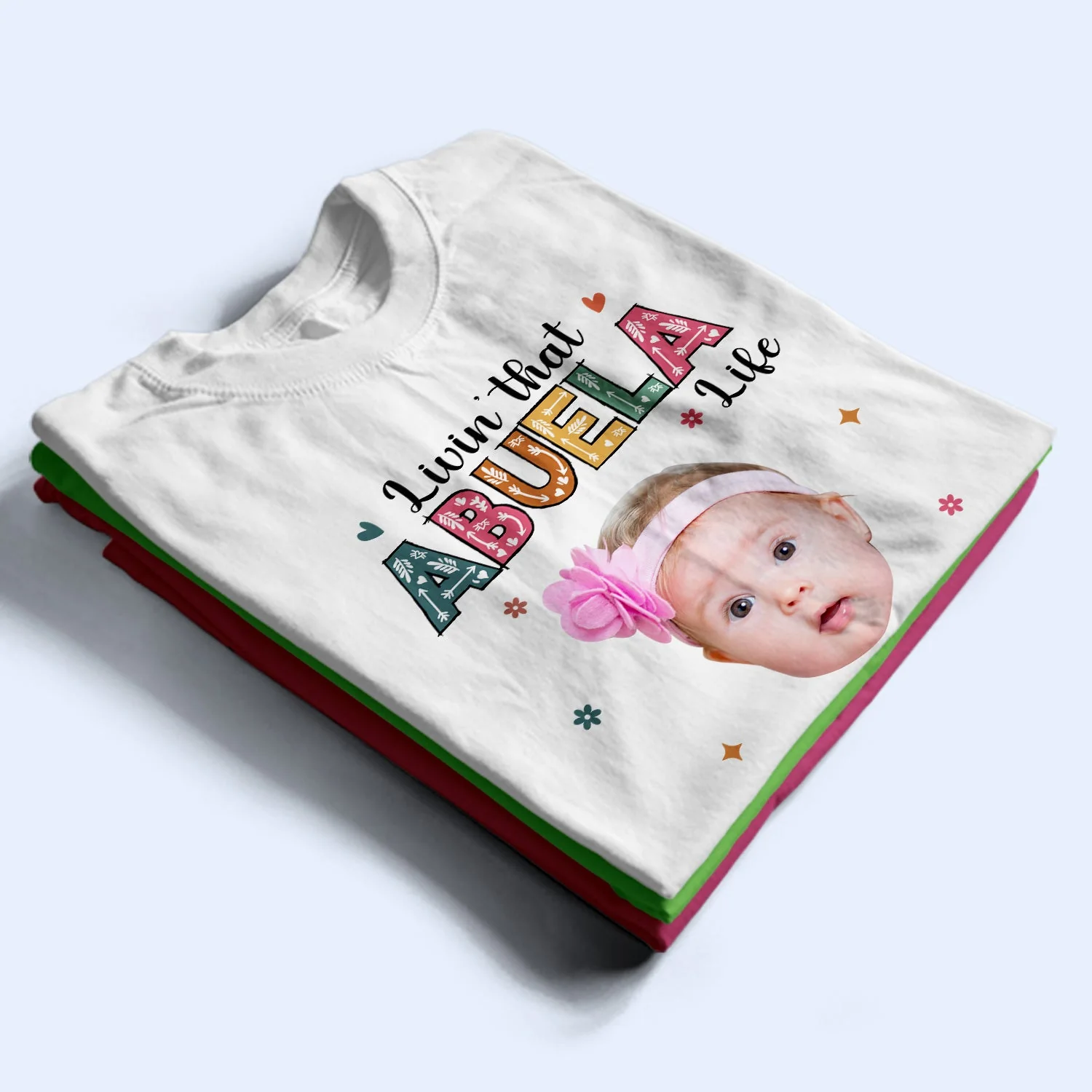 Custom Photo Living That Grandma Life - Funny Gift For Grandma, Mom, Nana, Gigi - Personalized T Shirt - Image 3