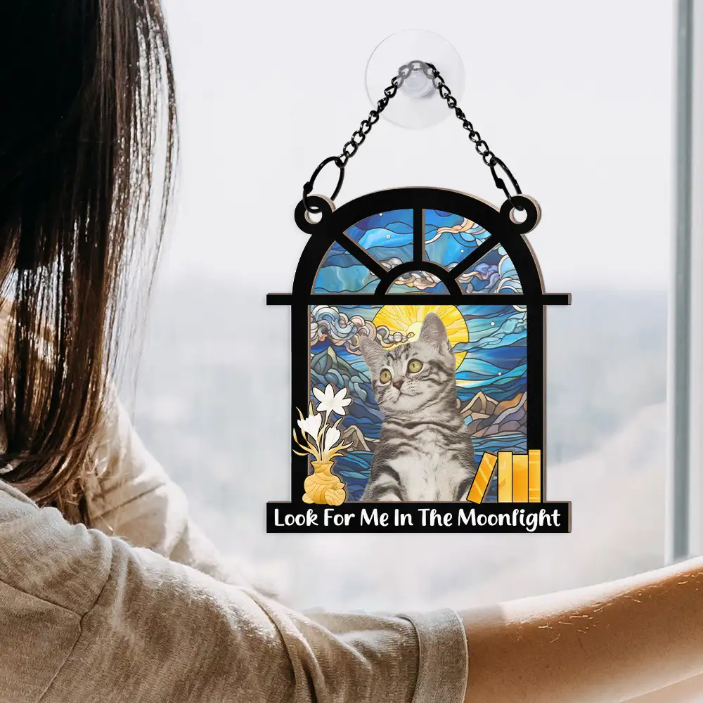 Custom Photo Look For Me - Personalized Window Hanging Suncatcher Ornament - Image 5