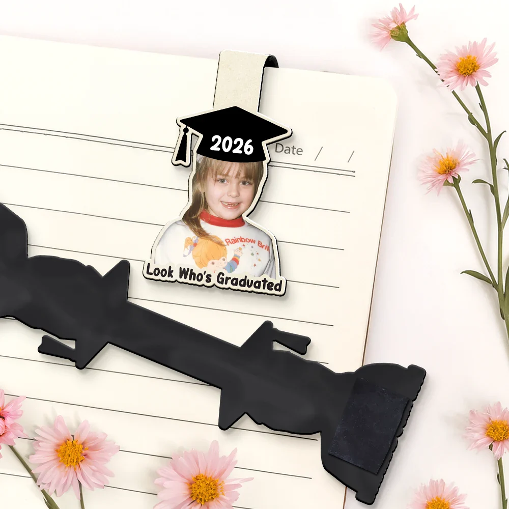 Custom Photo Look Who's Graduated - Personalized Custom Shaped Magnetic Bookmark Clip - Image 6