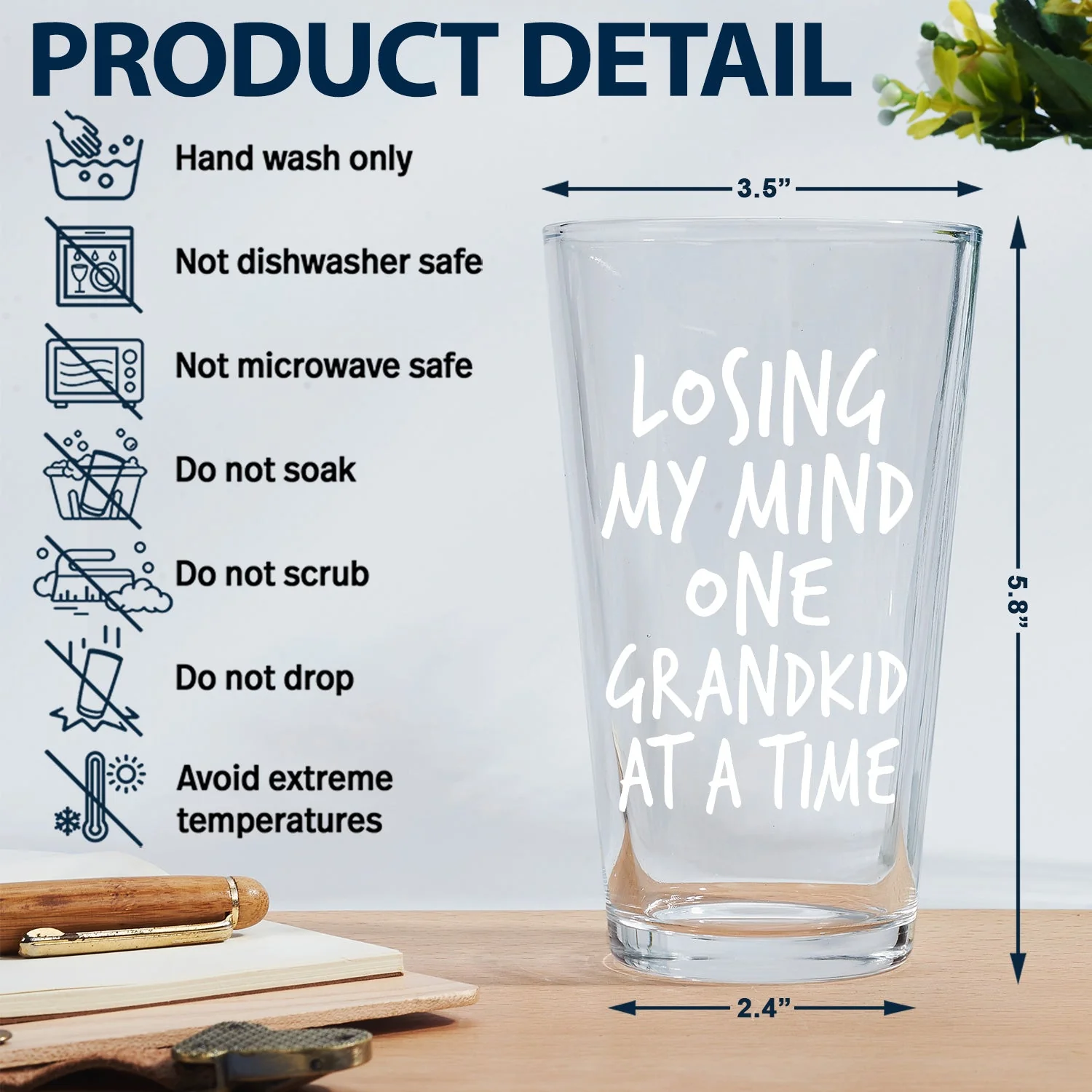 Custom Photo Losing My Mind One Kid At A Time - Personalized Beer Glass - Image 6