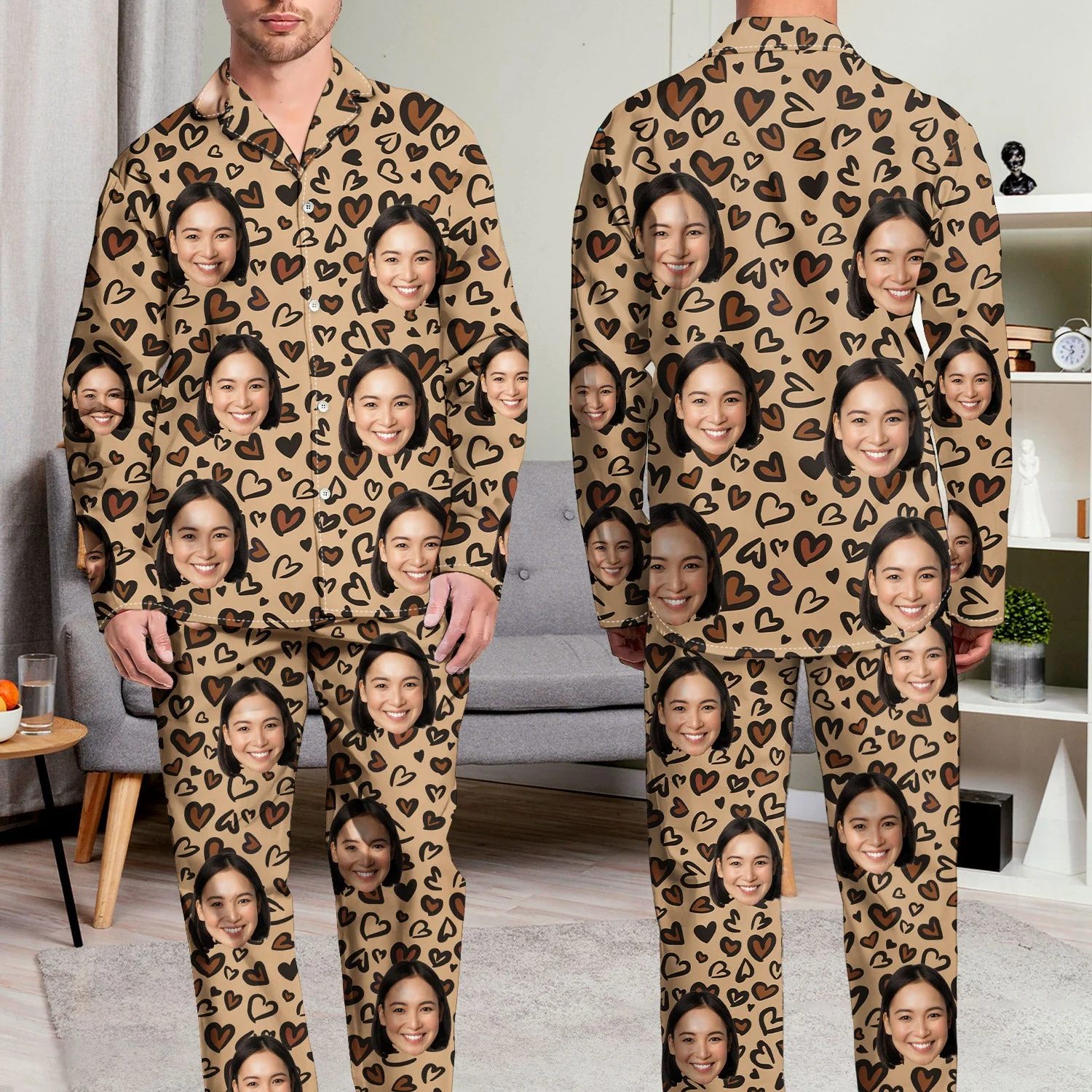 Custom Photo Love - Birthday, Anniversary Gift For Spouse, Husband, Wife, Couple - Personalized Long Pajamas Set - Image 6