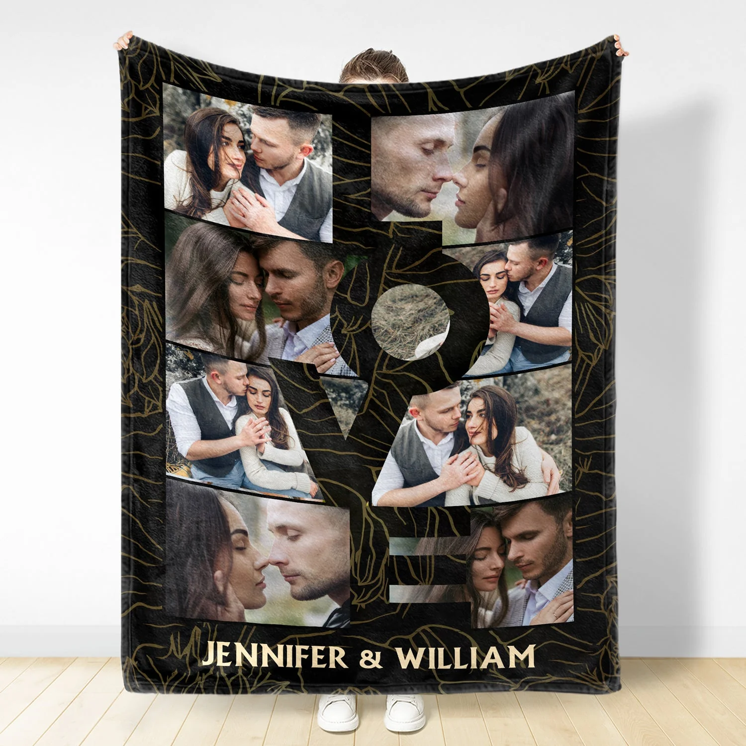 Custom Photo Love Couple - Gift For Couples - Personalized Fleece Blanket, Sherpa Blanket - Image 3