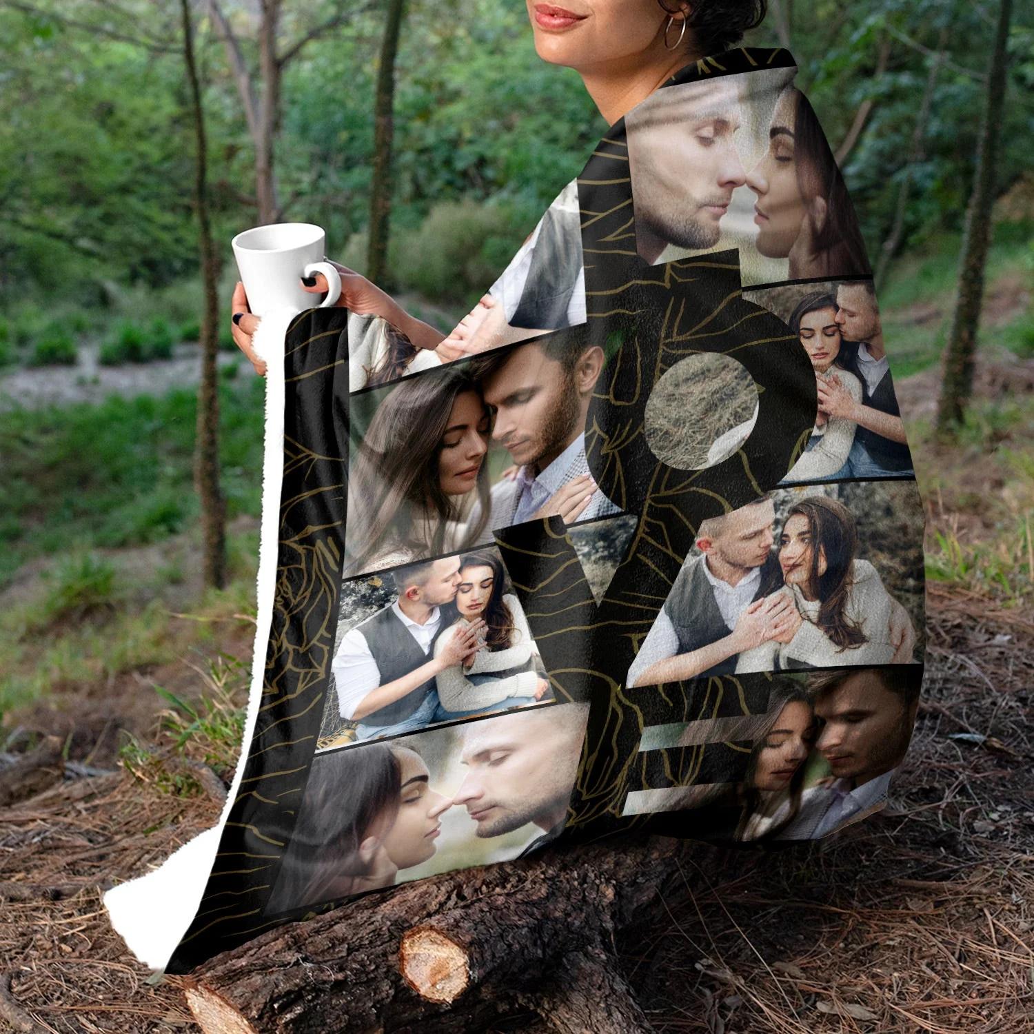 Custom Photo Love Couple - Gift For Couples - Personalized Fleece Blanket, Sherpa Blanket - Image 5