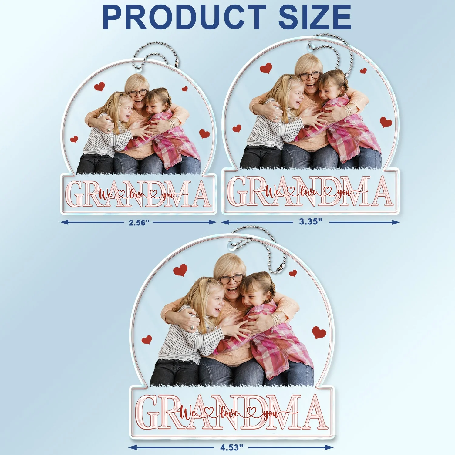 Custom Photo Love Mom Nana - Loving Gift For Mother, Grandma, Grandmother - Personalized Acrylic Car Hanger - Image 4