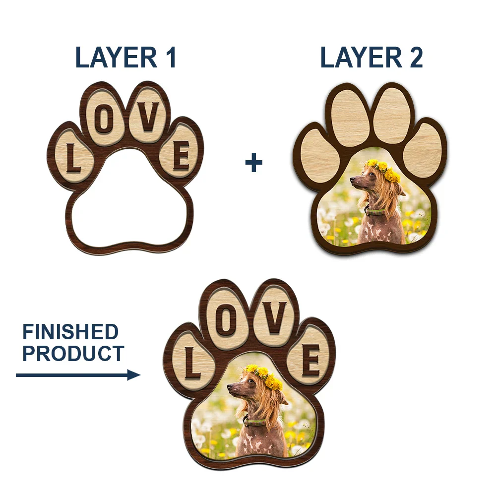 Custom Photo Love Pet Paw - Personalized Custom Shaped Car Visor Clip - Image 4