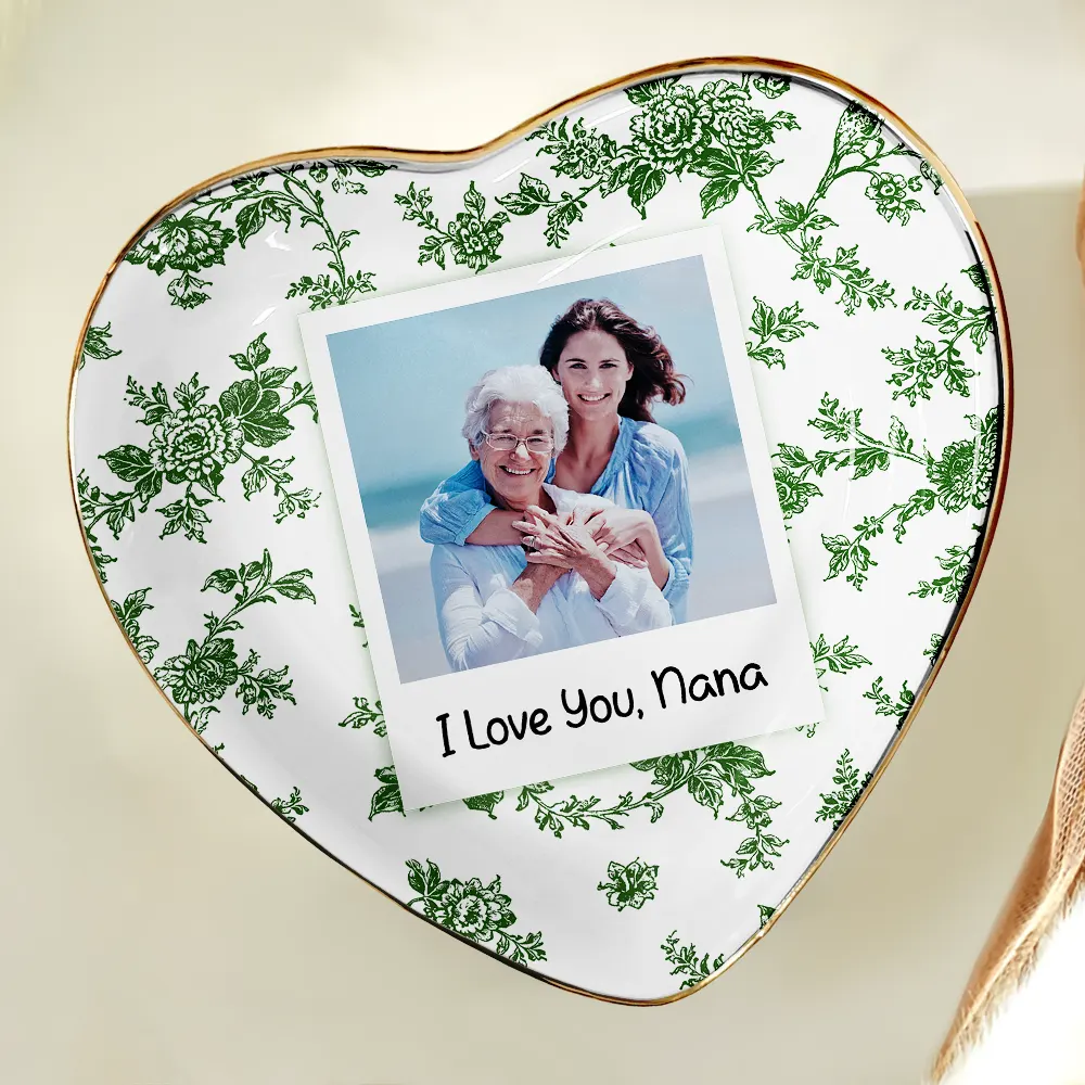Custom Photo Love You Mom Nana Polaroid - Personalized Ring Dish - Image 5