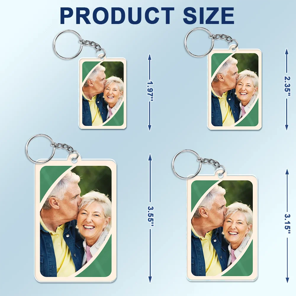 Custom Photo Love You More Reverse Card - Personalized Acrylic Keychain - Image 5