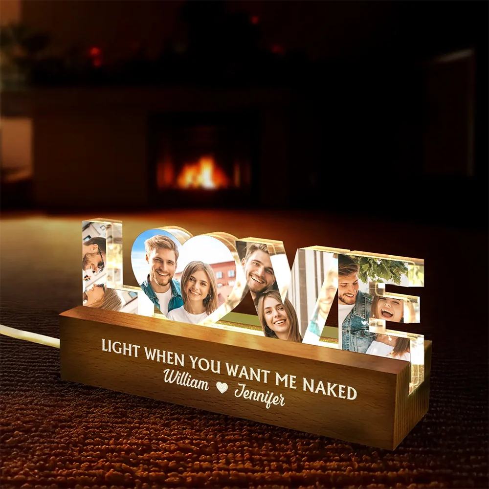 Custom Photo Love You To The Moon And Back - Personalized Custom Shaped LED Light - Image 4