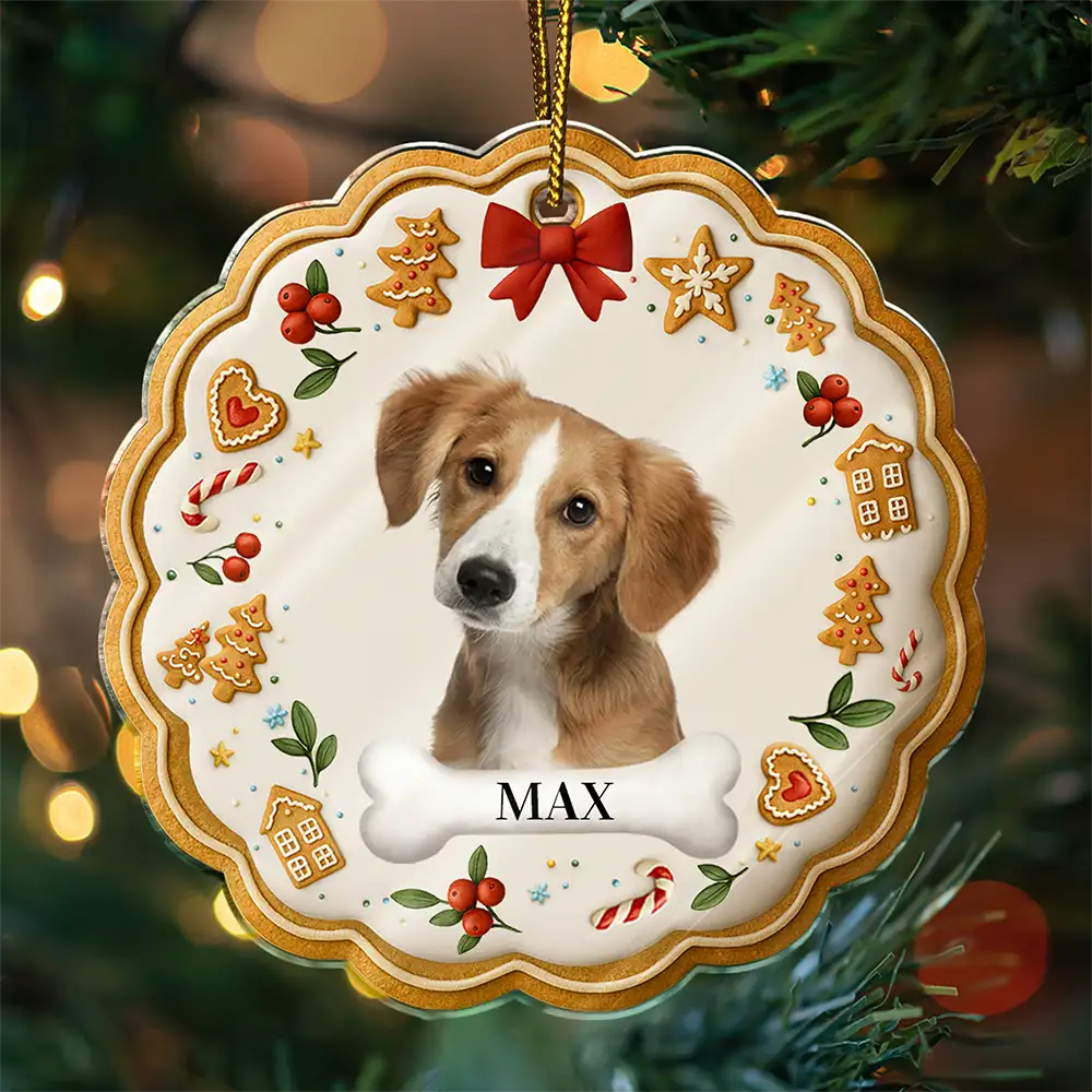 Custom Photo Lovely Pet Face Gingerbread - Personalized Custom Shaped Acrylic Ornament - Image 5