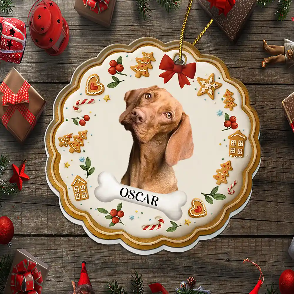 Custom Photo Lovely Pet Face Gingerbread - Personalized Custom Shaped Acrylic Ornament - Image 7