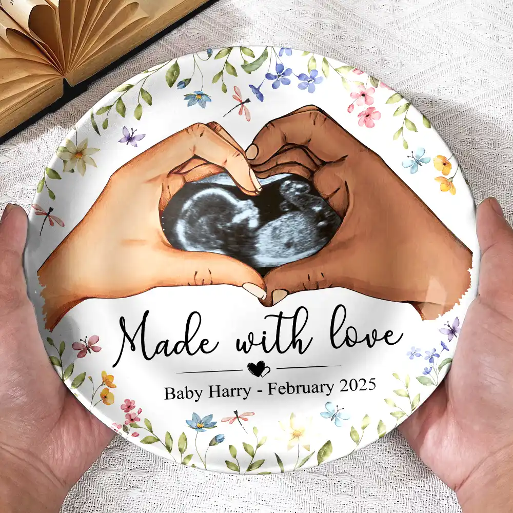 Custom Photo Made With Love - Personalized Ceramic Plate - Image 3
