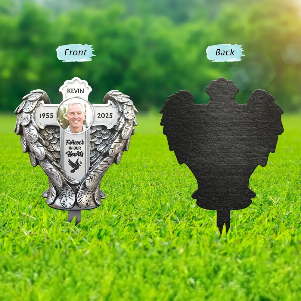 Custom Photo May God BLess You And Keep You - Personalized Metal Garden Stake - Image 2