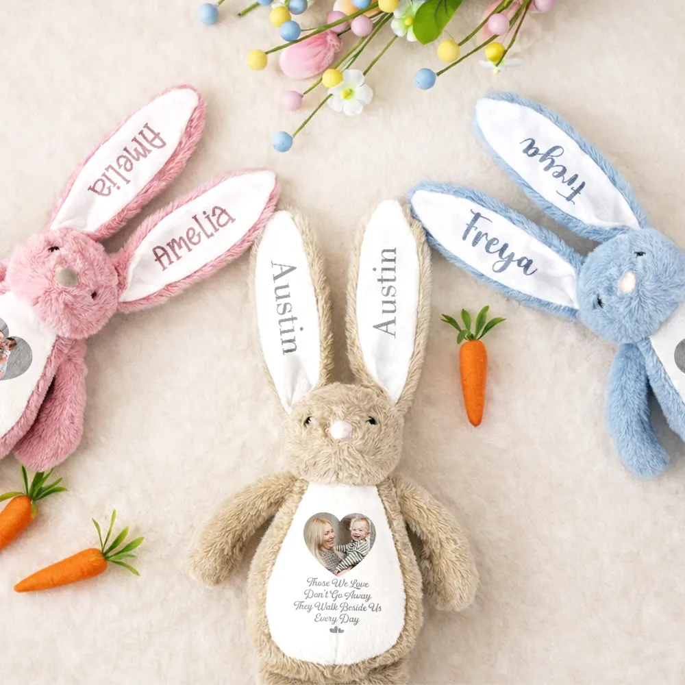 Custom Photo Memorial A Cuddle From Heaven - Personalized Soft Toy Bunny - Image 6