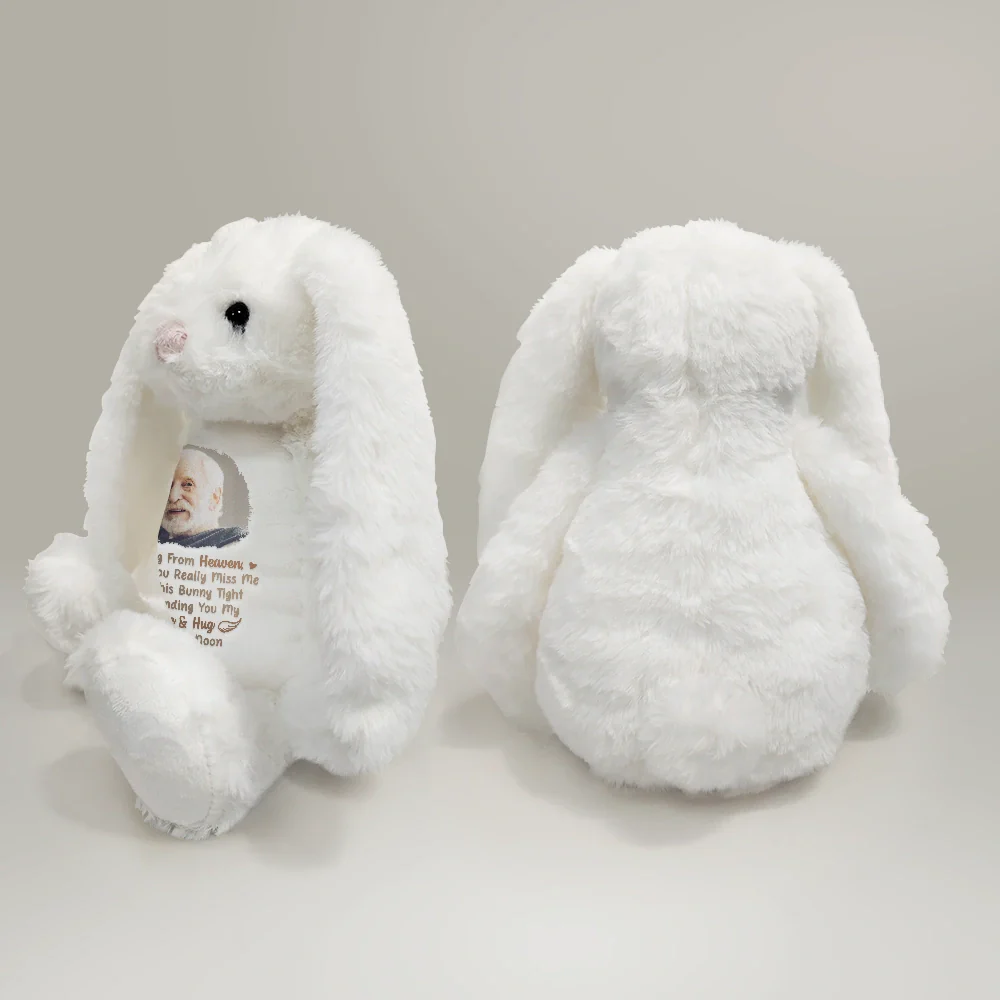 Custom Photo Memorial A Hug From Heaven - Personalized Soft Toy Bunny - Image 4
