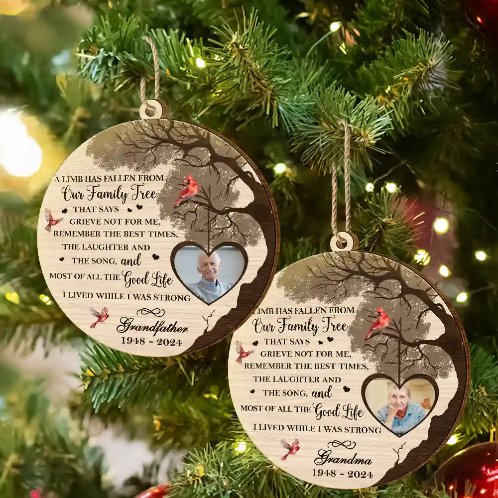 Custom Photo Memorial A Limb Has Fallen - Personalized Custom Shaped Wooden Ornament - Image 6
