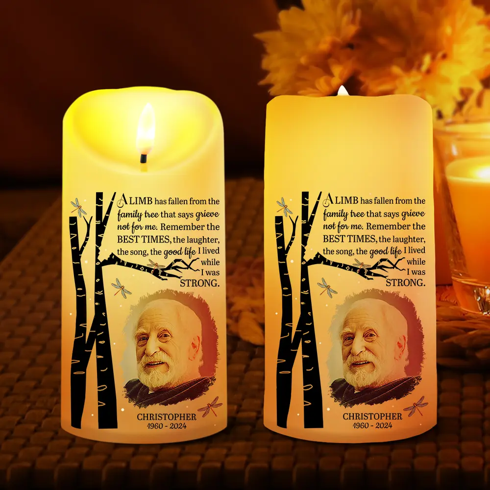 Custom Photo Memorial A Limb Has Fallen - Personalized Flameless LED Candle - Image 2
