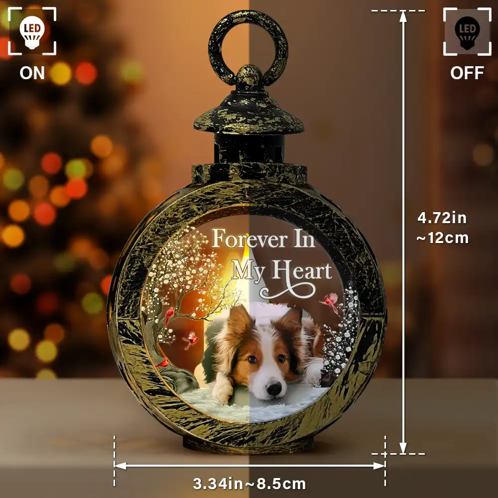 Custom Photo Memorial Although You Cannot See Me - Personalized Candlelight Lantern Ornament - Image 3