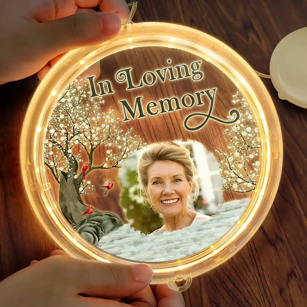 Custom Photo Memorial Although You Cannot See Me - Personalized LED Pendant Light - Image 3