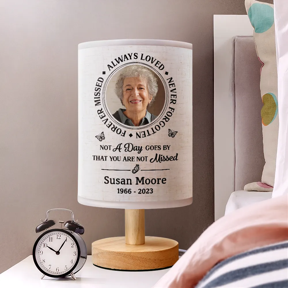 Custom Photo Memorial Always Loved Never Forgotten - Personalized Fabric Lamp - Image 2