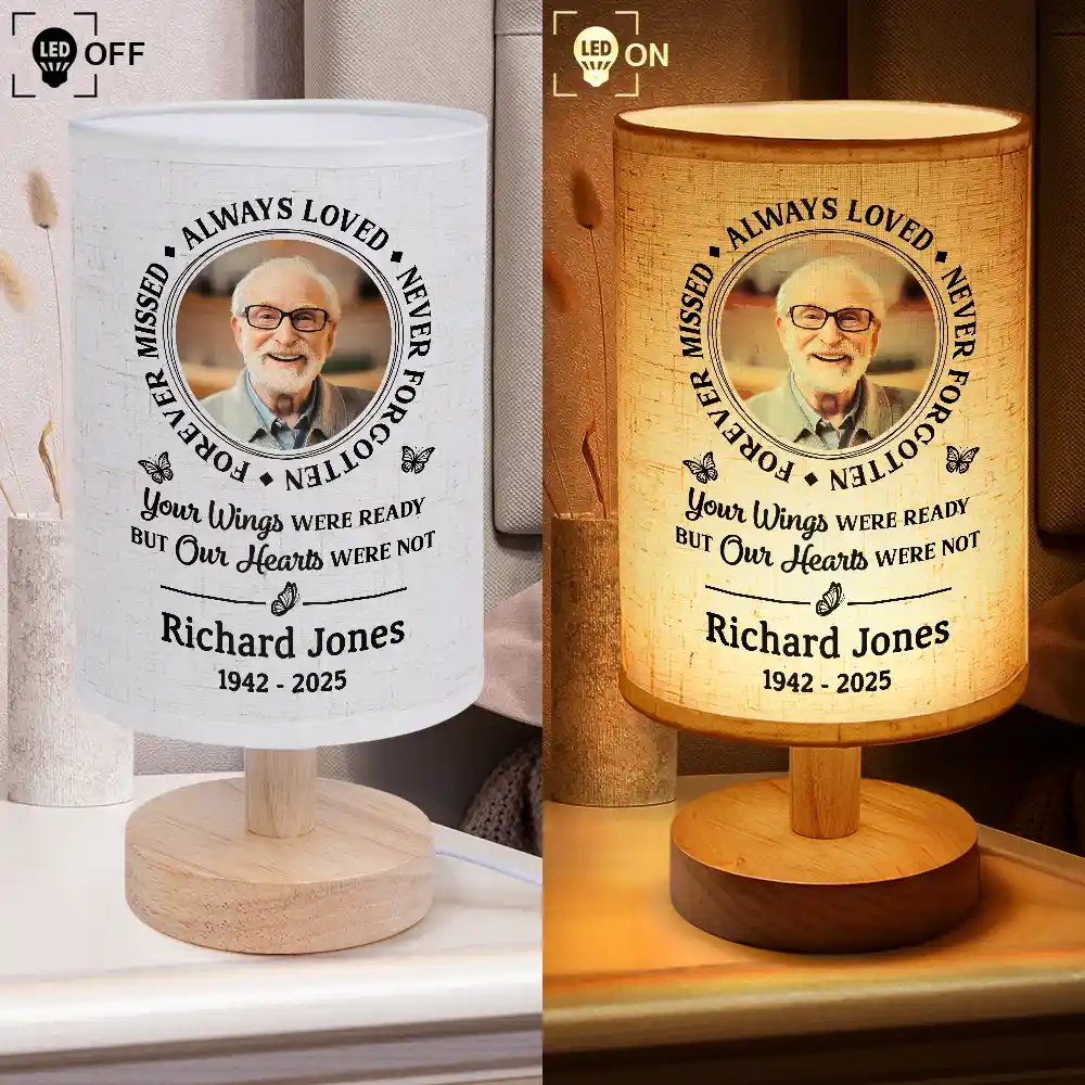 Custom Photo Memorial Always Loved Never Forgotten - Personalized Fabric Lamp - Image 4