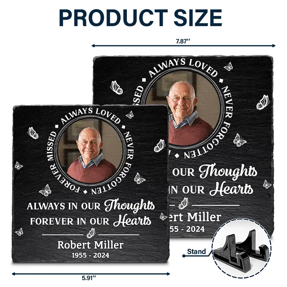 Custom Photo Memorial Always Loved Never Forgotten - Personalized Rectangle Memorial Garden Stone - Image 5