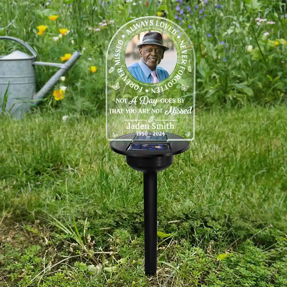 Custom Photo Memorial Always Loved Never Forgotten - Personalized Solar Light - Image 4