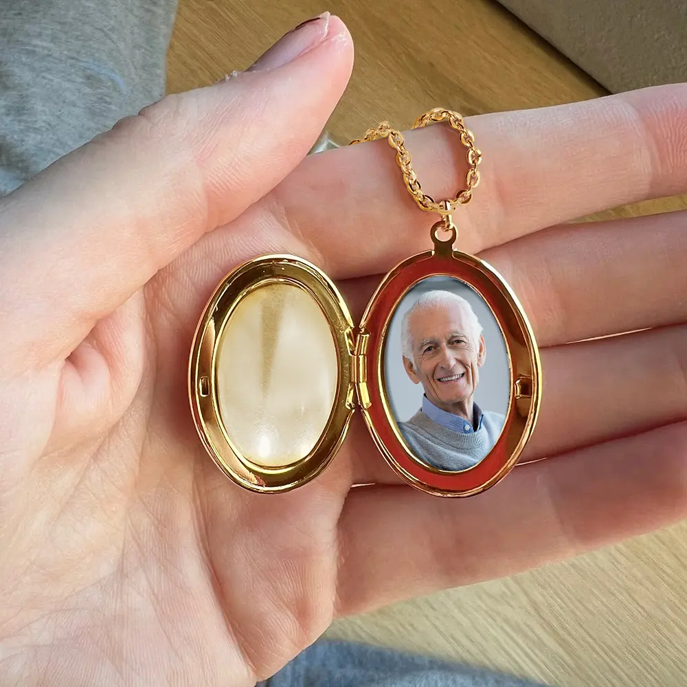 Custom Photo Memorial Always With Me Forever In My Heart - Personalized Locket Necklace - Image 5