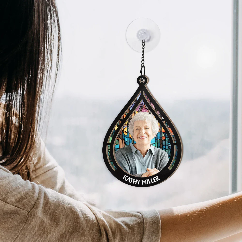 Custom Photo Memorial Always With You - Personalized Window Hanging Suncatcher Ornament - Image 4