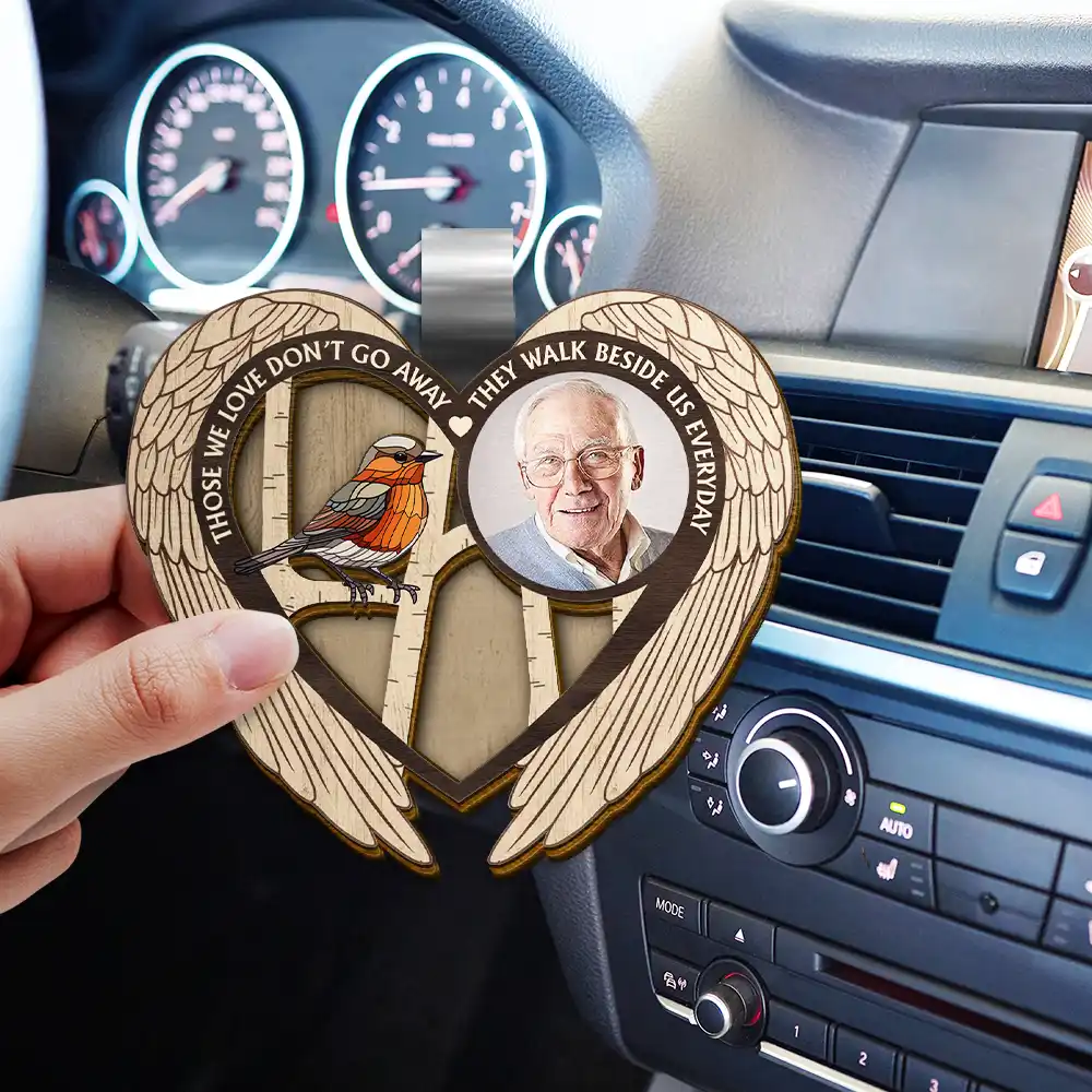 Custom Photo Memorial Bird I'm Always With You - Personalized Custom Shaped Car Visor Clip - Image 3