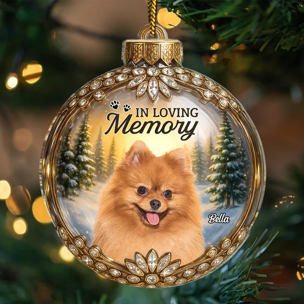Custom Photo Memorial Christmas Forever In My Heart - Personalized Custom Shaped Acrylic Ornament - Image 4