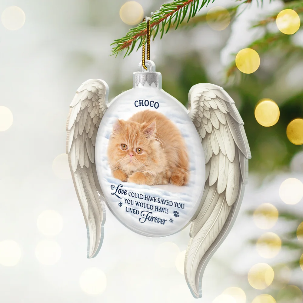 Custom Photo Memorial Dog Cat You Left Paw Prints On My Heart - Personalized Custom Shaped Acrylic Ornament - Image 3
