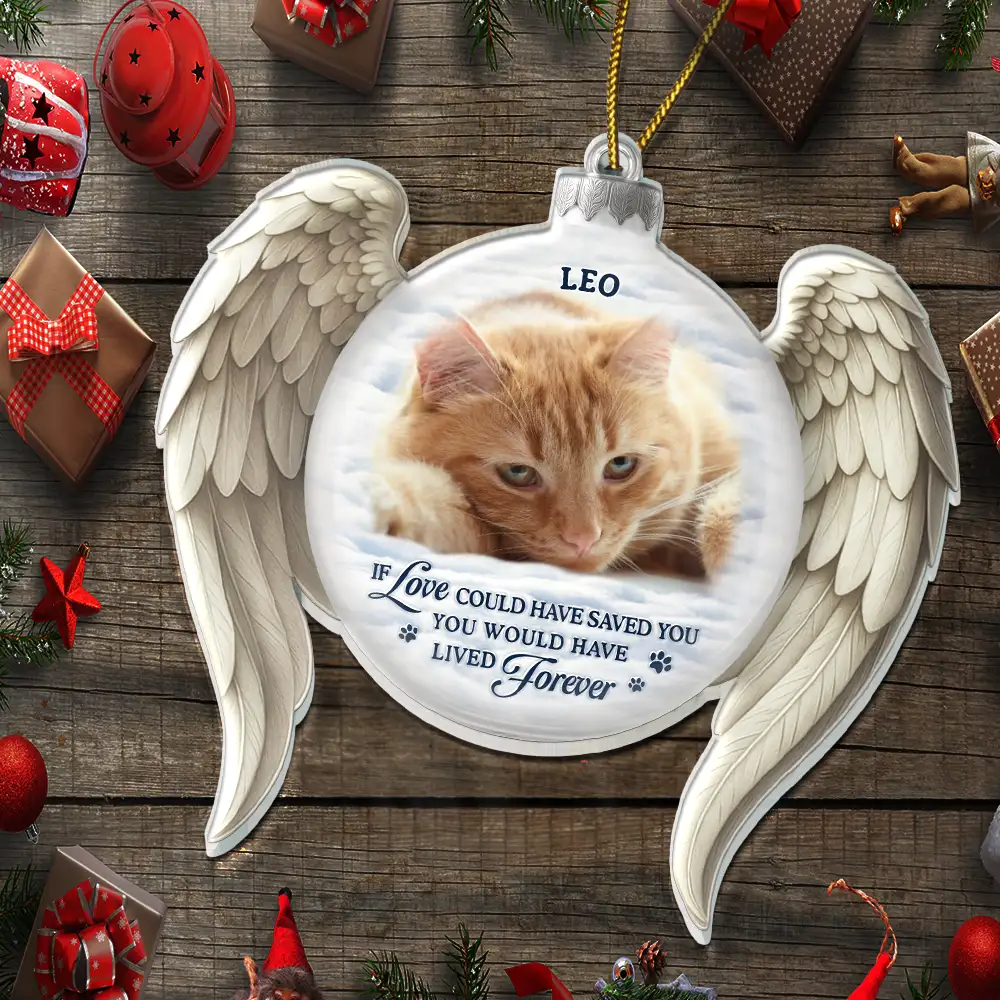 Custom Photo Memorial Dog Cat You Left Paw Prints On My Heart - Personalized Custom Shaped Acrylic Ornament - Image 6