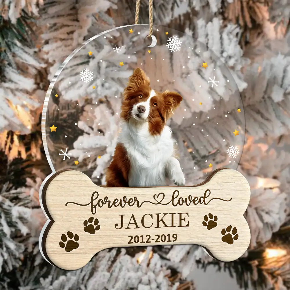 Custom Photo Memorial Forever Loved - Personalized 2-Layered Mix Ornament - Image 4