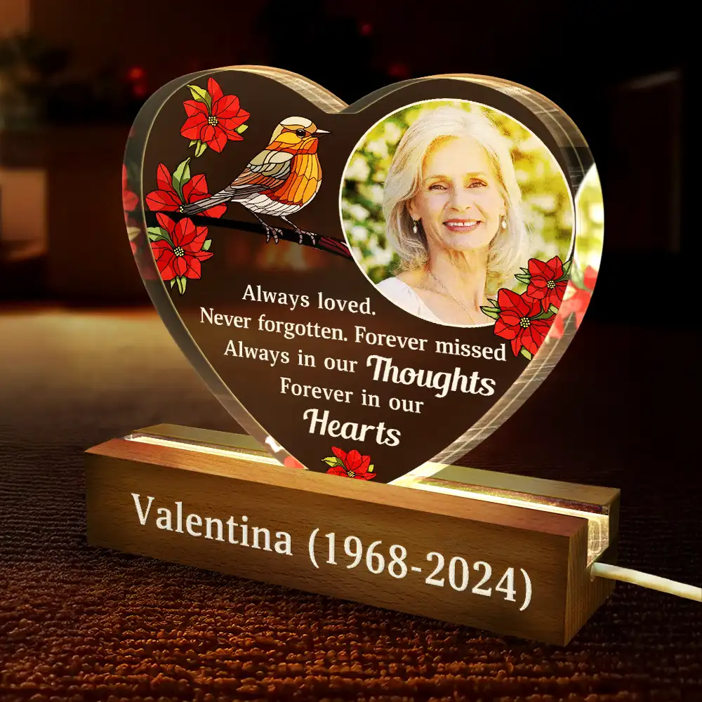 Custom Photo Memorial Forever Missed Always Shine In Our Hearts - Personalized Custom Shaped LED Light - Image 4
