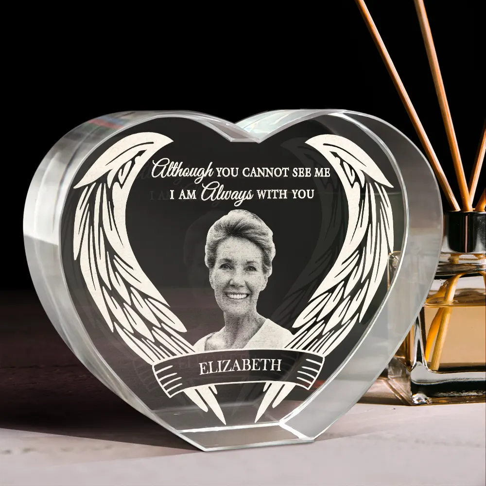 Custom Photo Memorial Gift for Loved Ones - Personalized Crystal Heart - Image 3