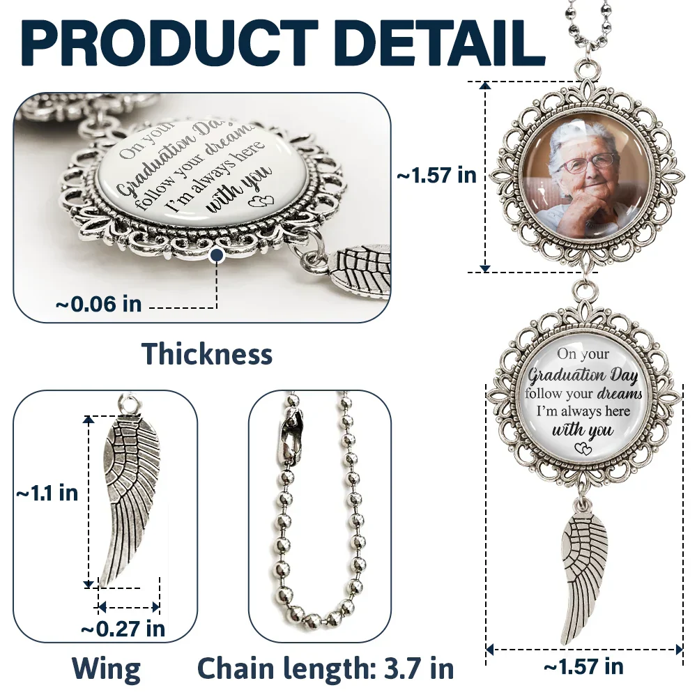Custom Photo Memorial Graduation Follow Your Dreams - Personalized Photo Pendant Charm - Image 5