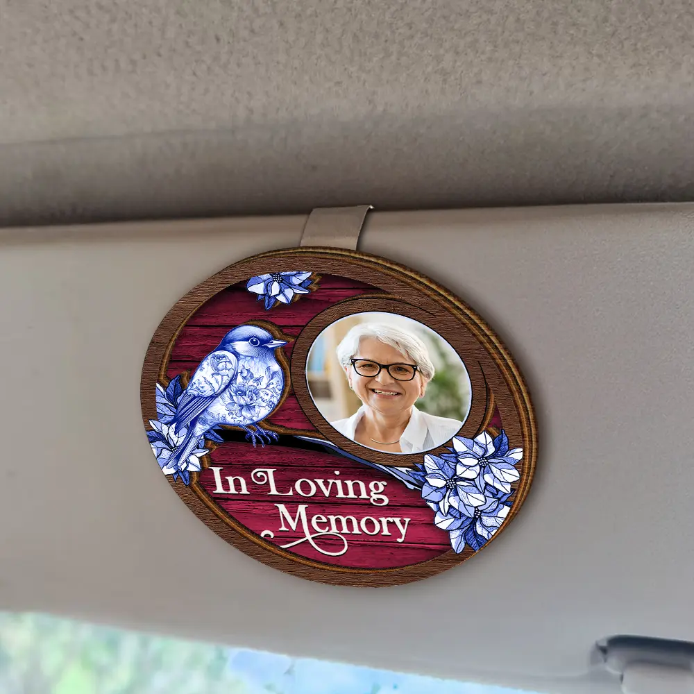 Custom Photo Memorial I Am Always With You Toile Art - Personalized Custom Shaped Car Visor Clip - Image 2