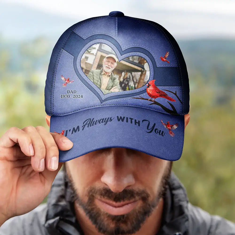 Custom Photo Memorial I'll Carry You With Me Until I See You Again - Personalized Classic Cap - Image 4
